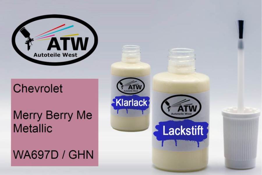 Chevrolet, Merry Berry Me Metallic, WA697D / GHN: 20ml Lackstift + 20ml Klarlack - Set, von ATW Autoteile West.